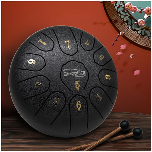 22-Inch 10-Notes 440Hz D Minor Kurd Handpan with Bag, Mallets, Stand and Cloth V8278