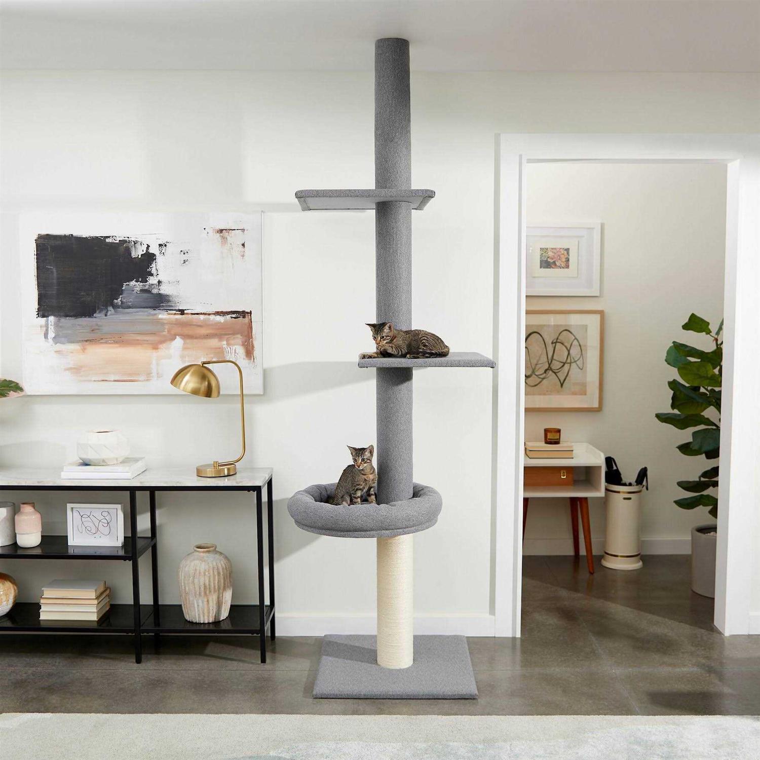 88 to 106-in 3 Level Floor to Ceiling Heavy Duty Cat Tower S285359