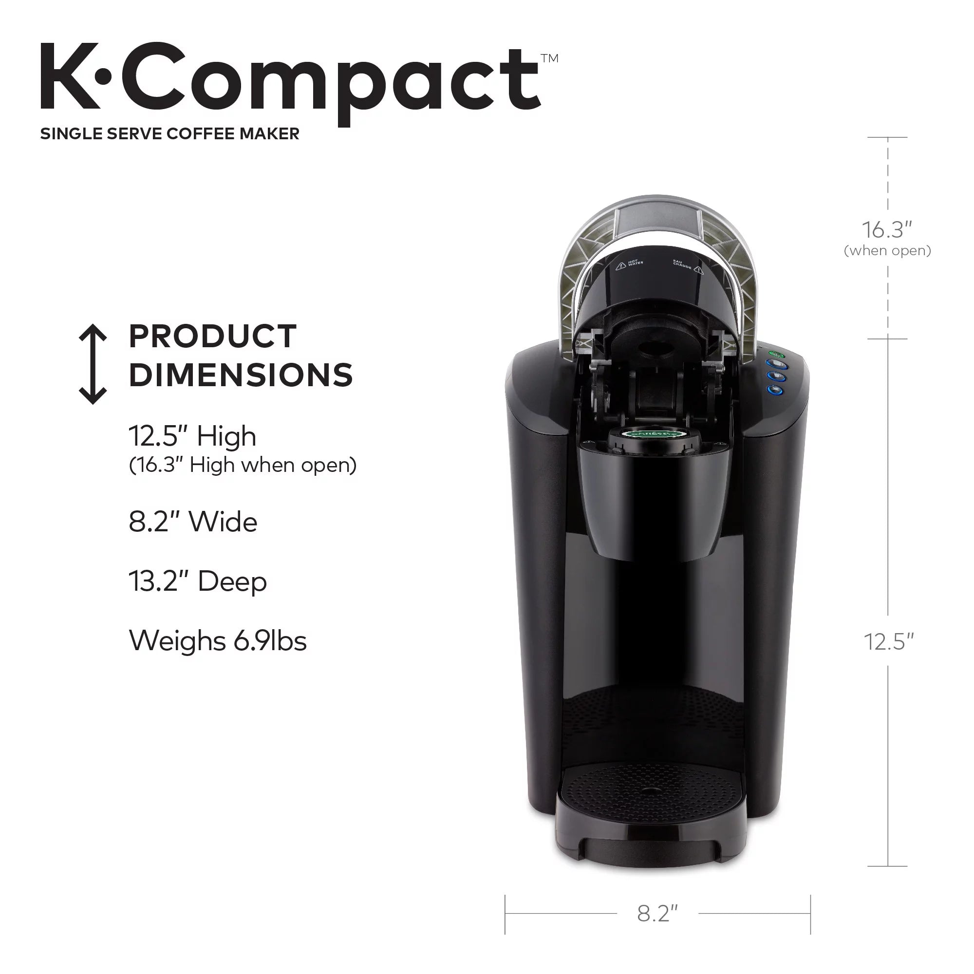 Black Single-Serve K-Cup Pod Coffee Maker F5671