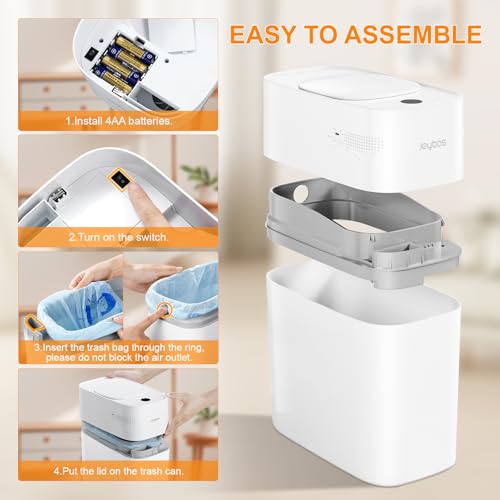White 3.5 Gallon Motion Sensor Plastic Trash Can with Lid G18907