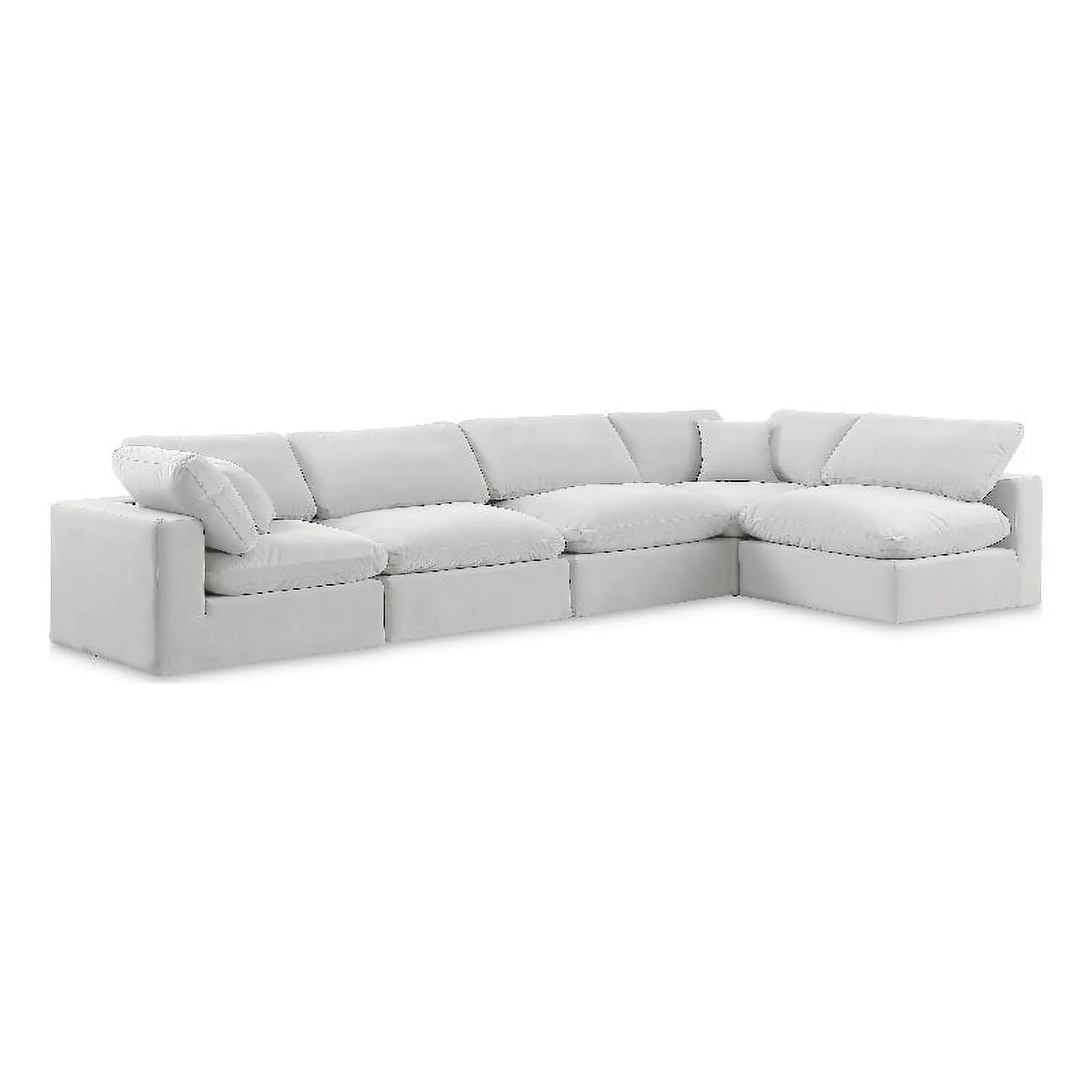 Cream Velvet Modular Sectional Z262