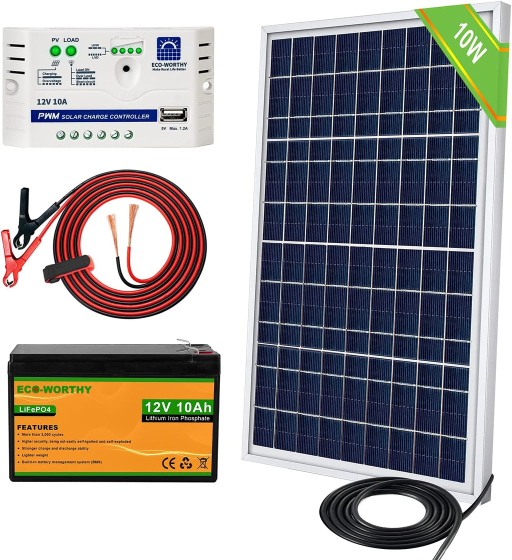 25 Watts 12V Solar Panel SAE Connector Kit with Charge Controller Y353