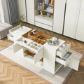 White Glass Top 6 Drawer Wooden Wardrobe Armoire M245