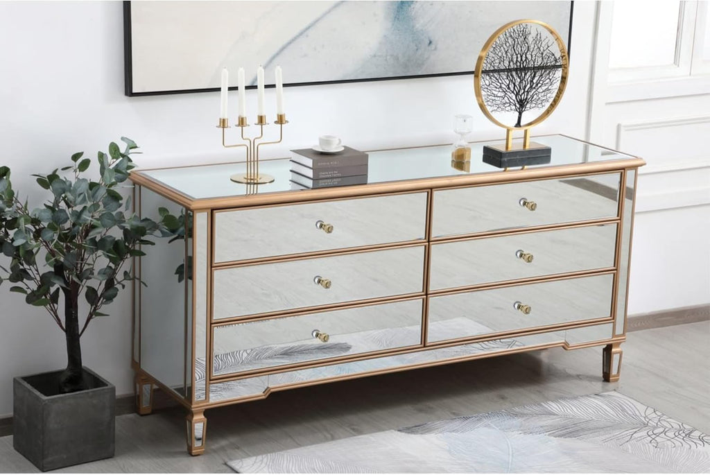 Antique Gold Mirrored Chest R467