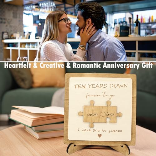 Personalized Wooden Plaque with Engraved Puzzle Pieces N967