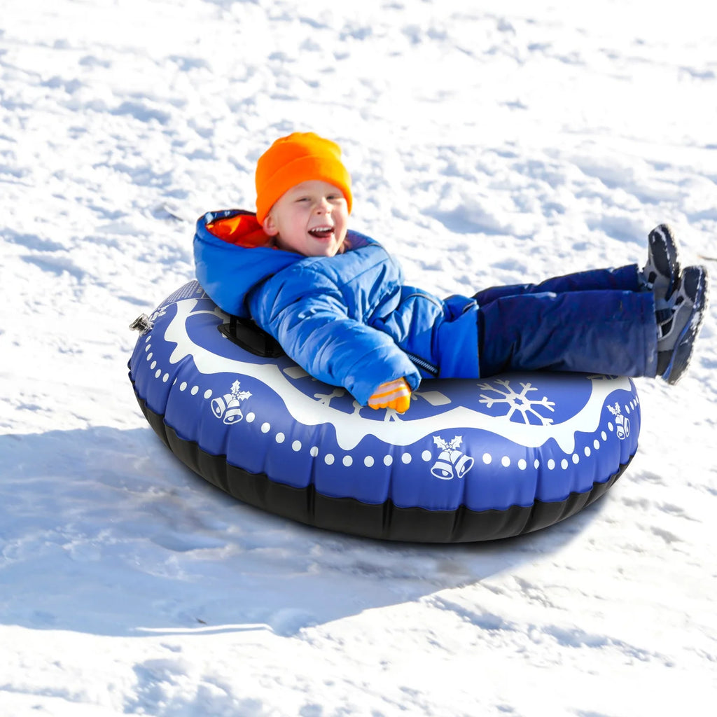 Blue 47 Inch Inflatable Snow Sled with Handles J174
