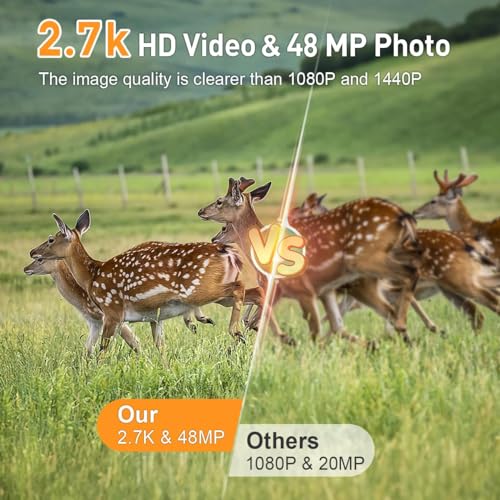 2.7K 48MP Night Vision Motion Activated Trail Camera with 64GB Micro SD Card P913