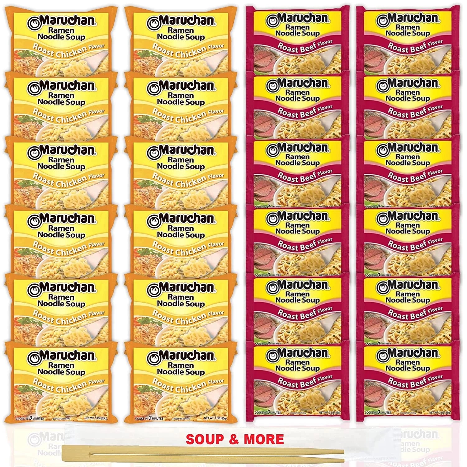 12 Packs 3 Ounce Ramen Instant Noodle Soup Variety V828867