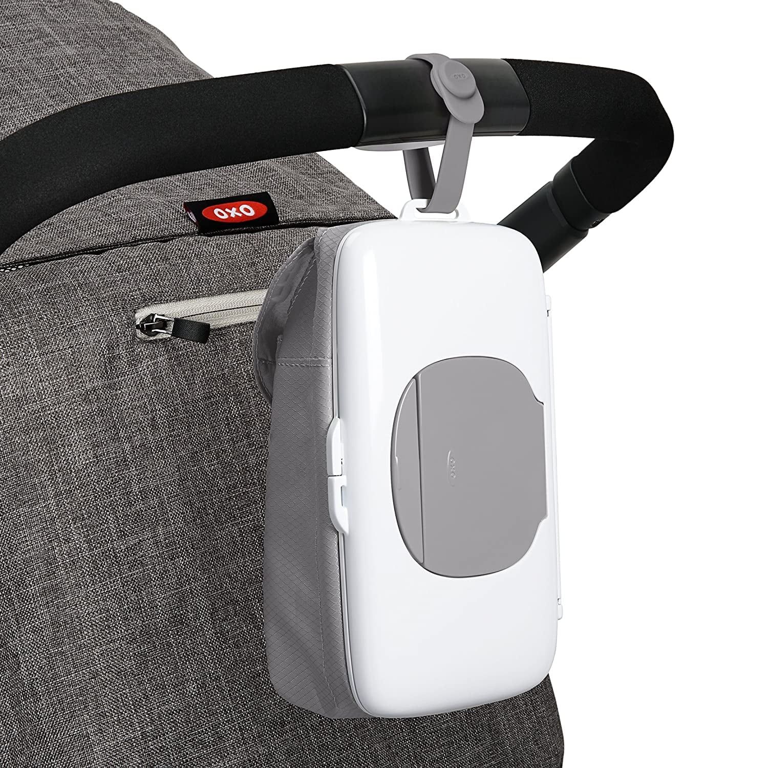 Gray Wipes Dispenser with Diaper Pouch N8299