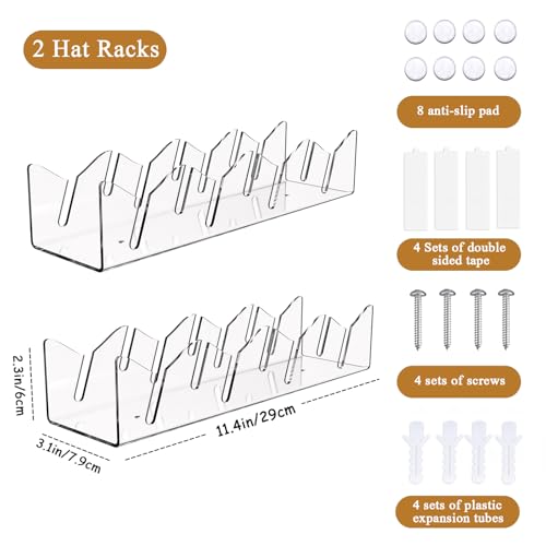 2 Pack Acrylic Hat Organizer for 14 Baseball Caps J494