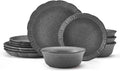 12 Piece Gray Dinnerware Set B1156