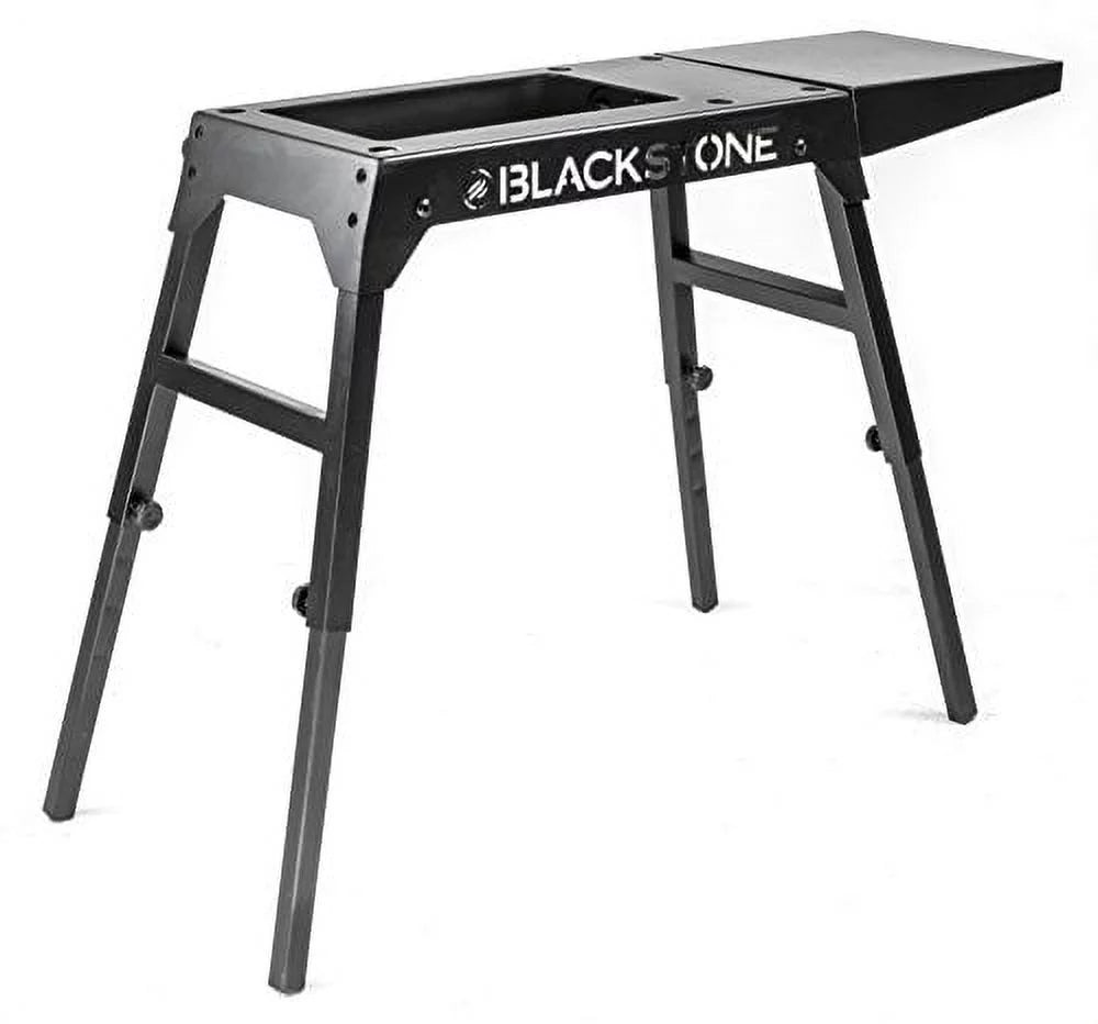 Black Universal Griddle Stand with Adjustable Leg and Side Shelf C427164