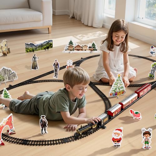 Large Electric Train Set with Realistic Sound, Lights and Smoke J41771