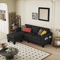 Beige 3-Seat L-Shaped Sectional Sofa with Storage Ottoman B1044