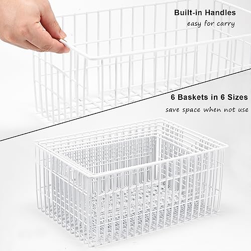 Set of 6 Wire Freezer Organizer Baskets E842048