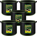 5 Pack 10 Gallon Heavy Duty Aeration Fabric Grow Bags with Handles I37777