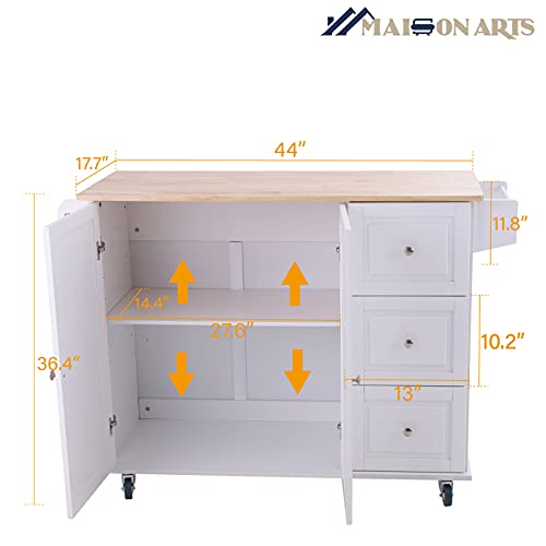 Grey Rolling Kitchen Cart with Drop Leaf, 2 Doors, 3 Drawers F247