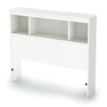 White Wood Twin Size Bookcase Headboard V54830