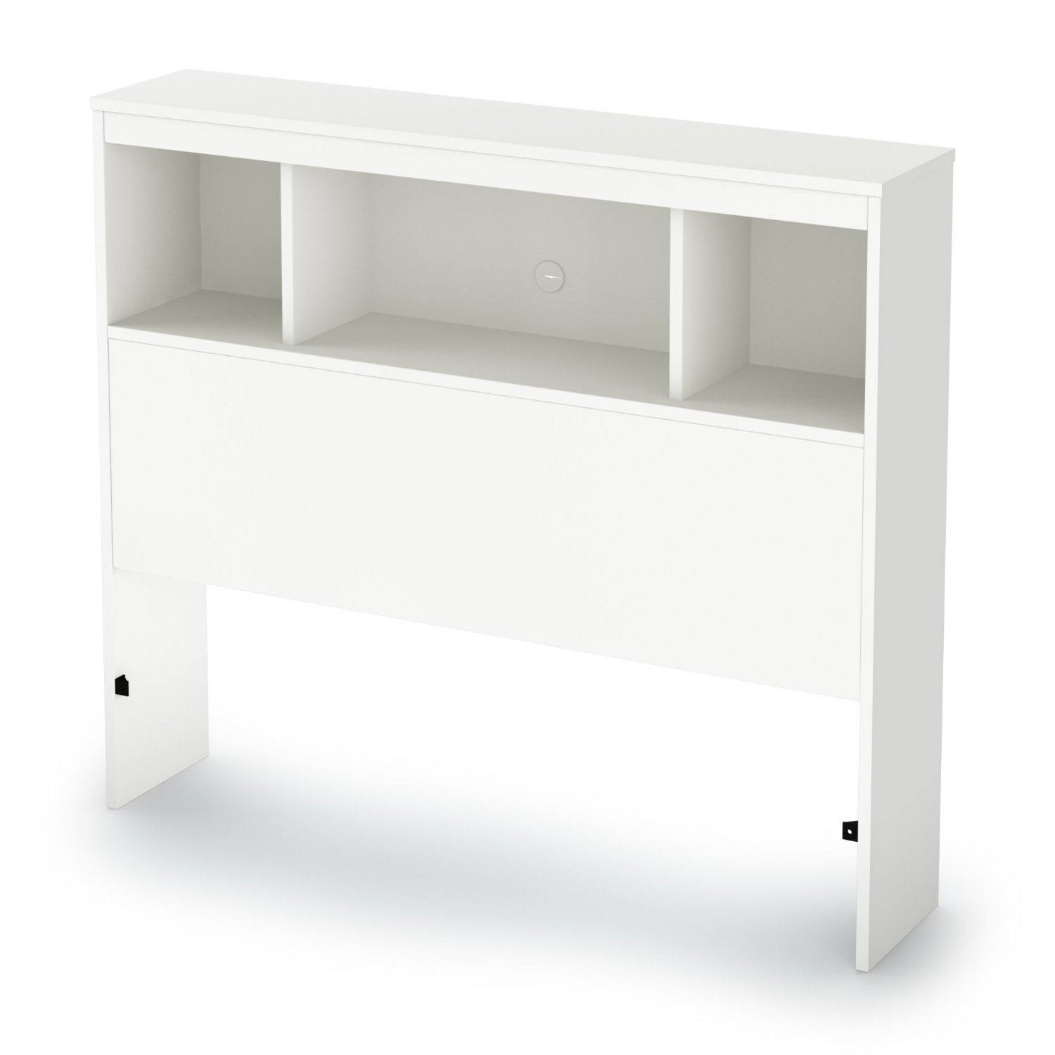 White Wood Twin Size Bookcase Headboard V54830