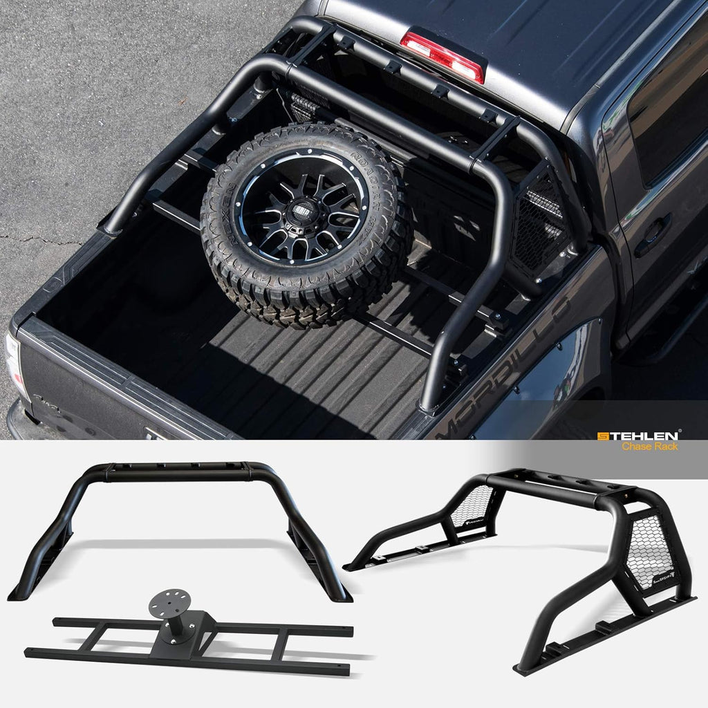 Matte Black Truck Bed Roll Bar with Tire Carrier U739709