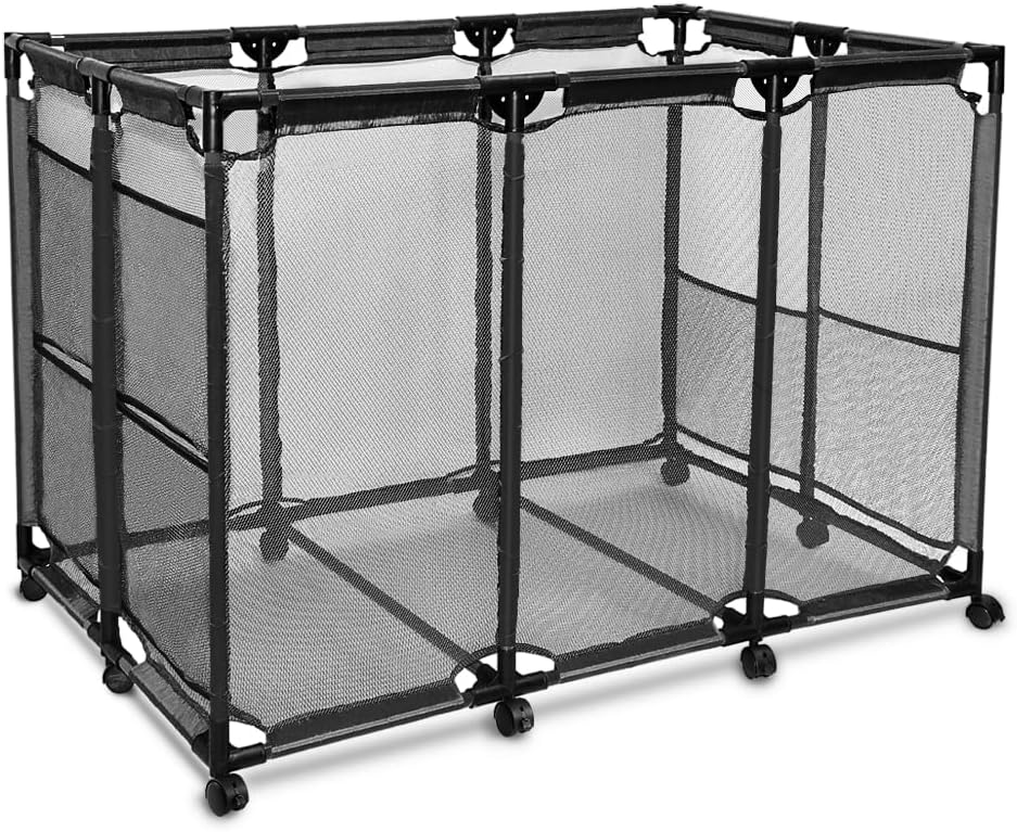 Blue Pack of 2 Rolling Pool Storage Cart with Nylon Mesh W441