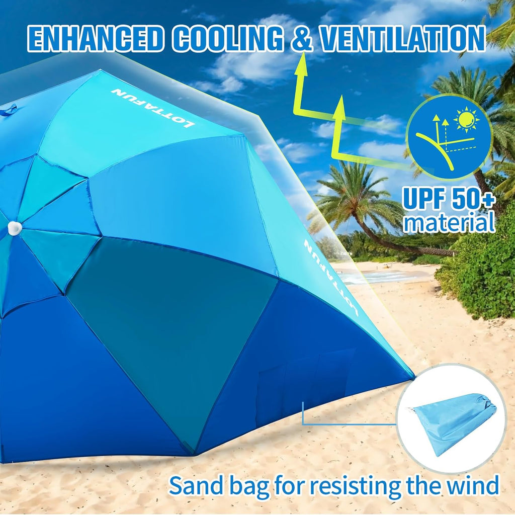 10-Foot Blue Green UPF 50+ Umbrella Shelter B6064