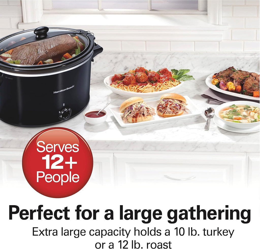 900 Watts 0.9 cu ft Countertop Microwave with LED Lighting & 10 Quart Slow Cooker with Lid Lock N9016