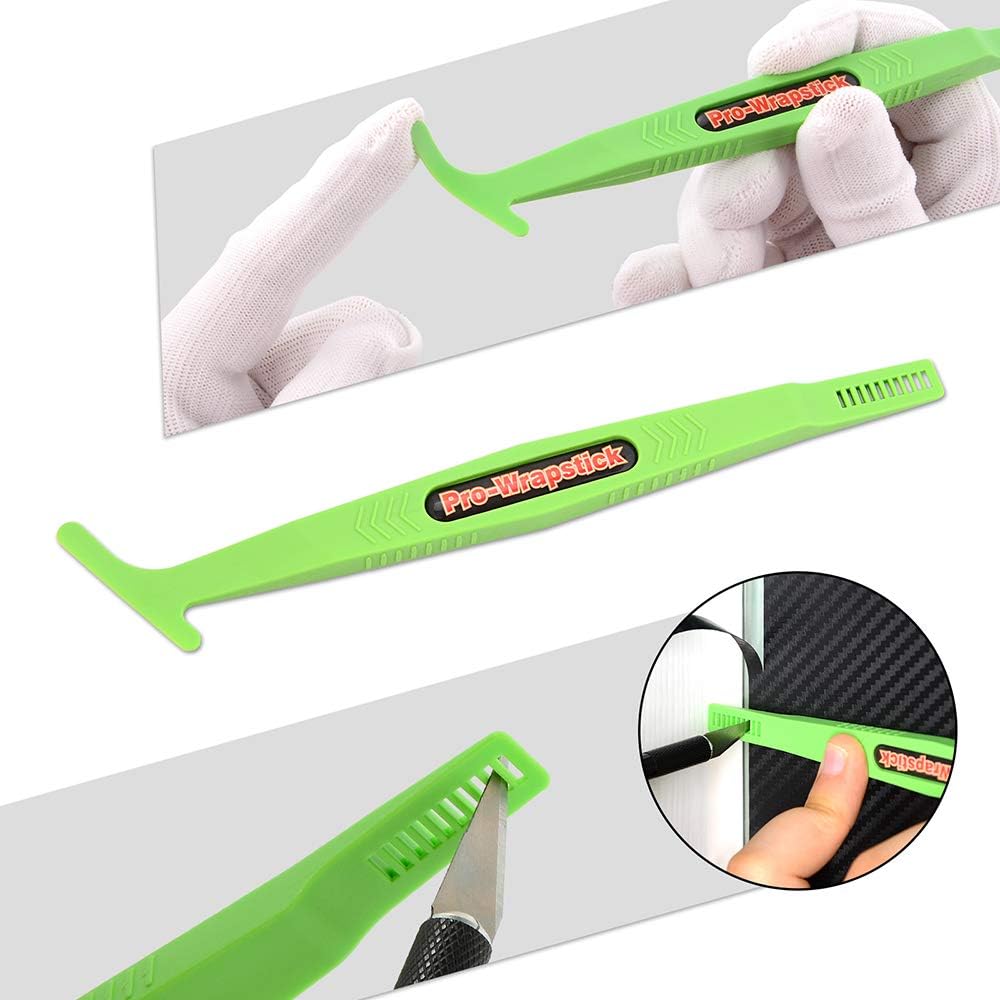 Vinyl Wraps Applicator Tool Kit with Felt Squeegees, Plastic Scraper, Wrap Knife and Blades, Magnetic Holders, Cleaning Cloth, Gloves and Finger Sleeve A8043