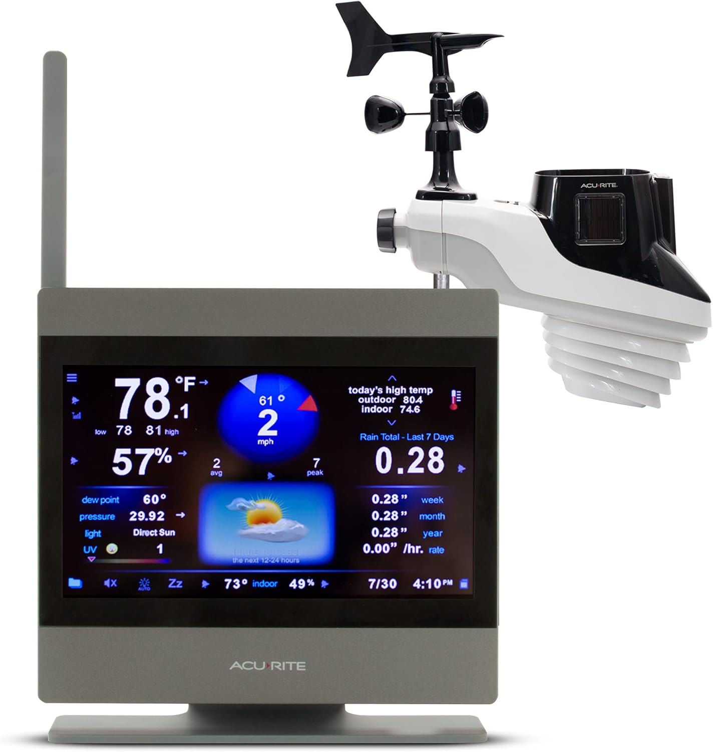 Weather Station with Temperature and Humidity Gauge, Rainfall, Wind Speed, Direction & Lightning Detection O313