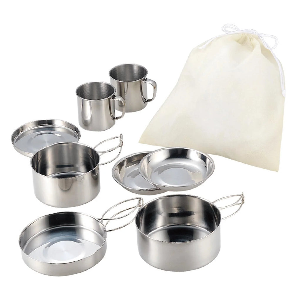 8x Nonstick Lightweight Camping Cookware Set I677798