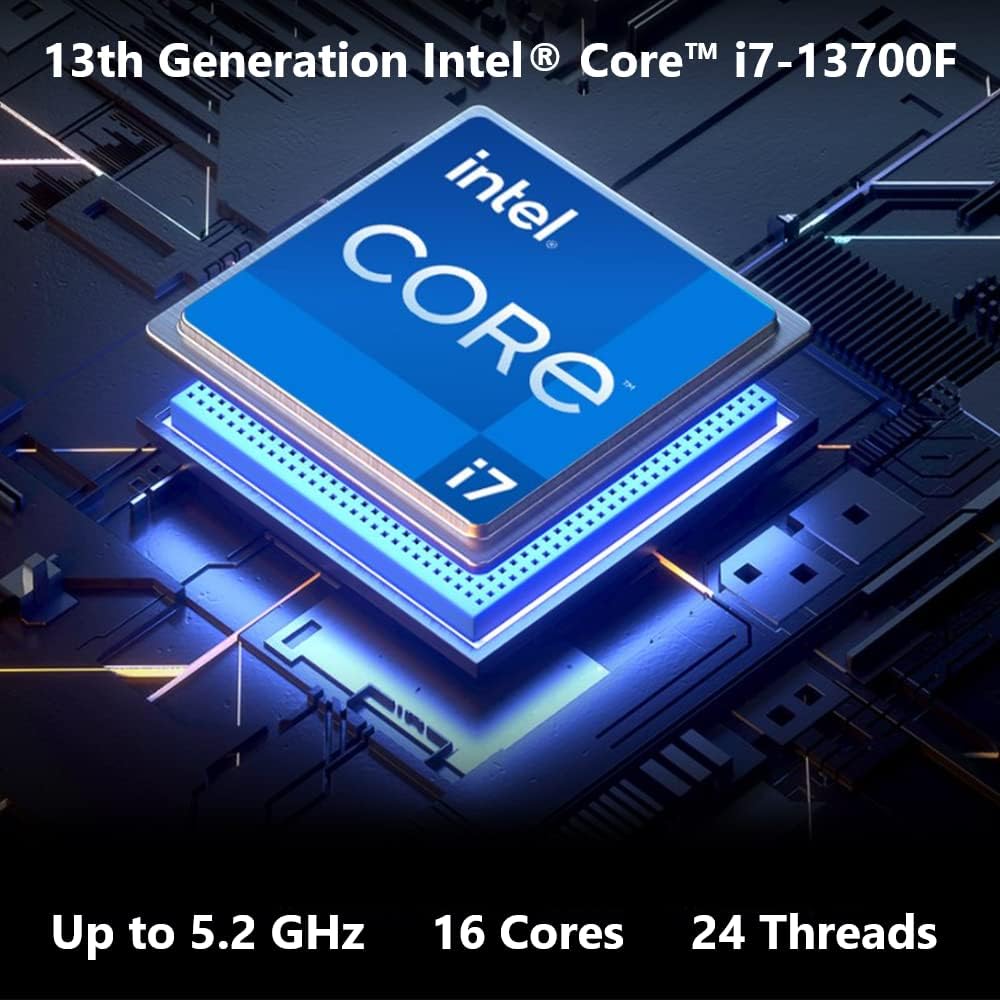 13th Gen Intel Core i7-13700F 16-Core NVIDIA GeForce RTX 3070 16GB DDR5 1TB PCIe Gen 4 SSD Gaming Desktop M847