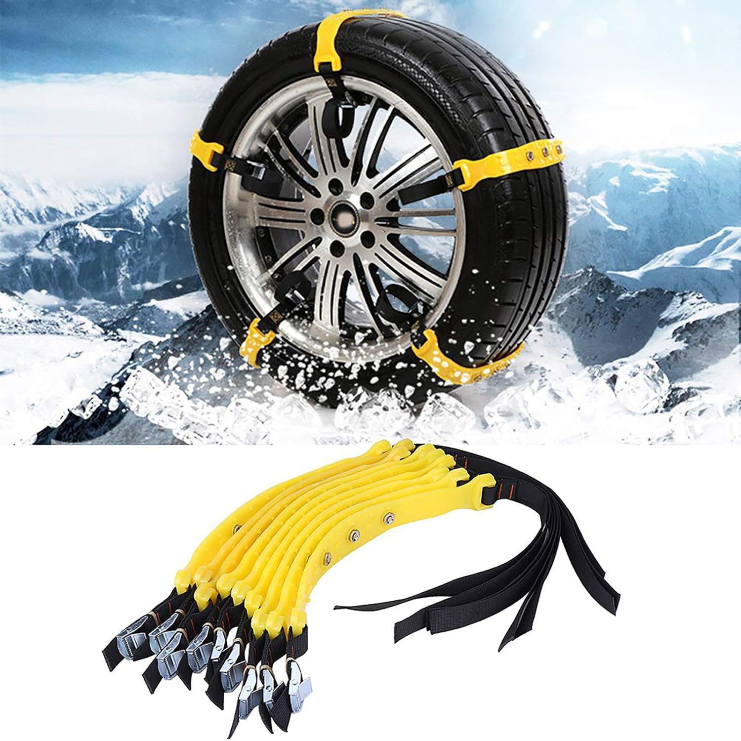 10pcs Tire Snow Chain, 185-225mm Tire Anti-skid Belt F651661
