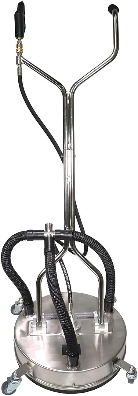 21" Stainless Steel Surface Cleaner with Vacuum Port, Wheels, and Wand Pressure Washer Attachment 4000 PSI U1533