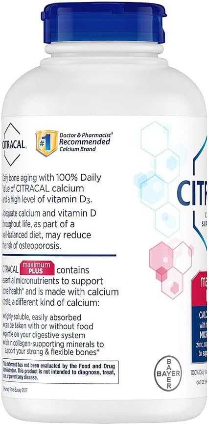 630 mg Calcium Citrate with 1000 IU Vitamin D3 Caplets, 280 Count N684