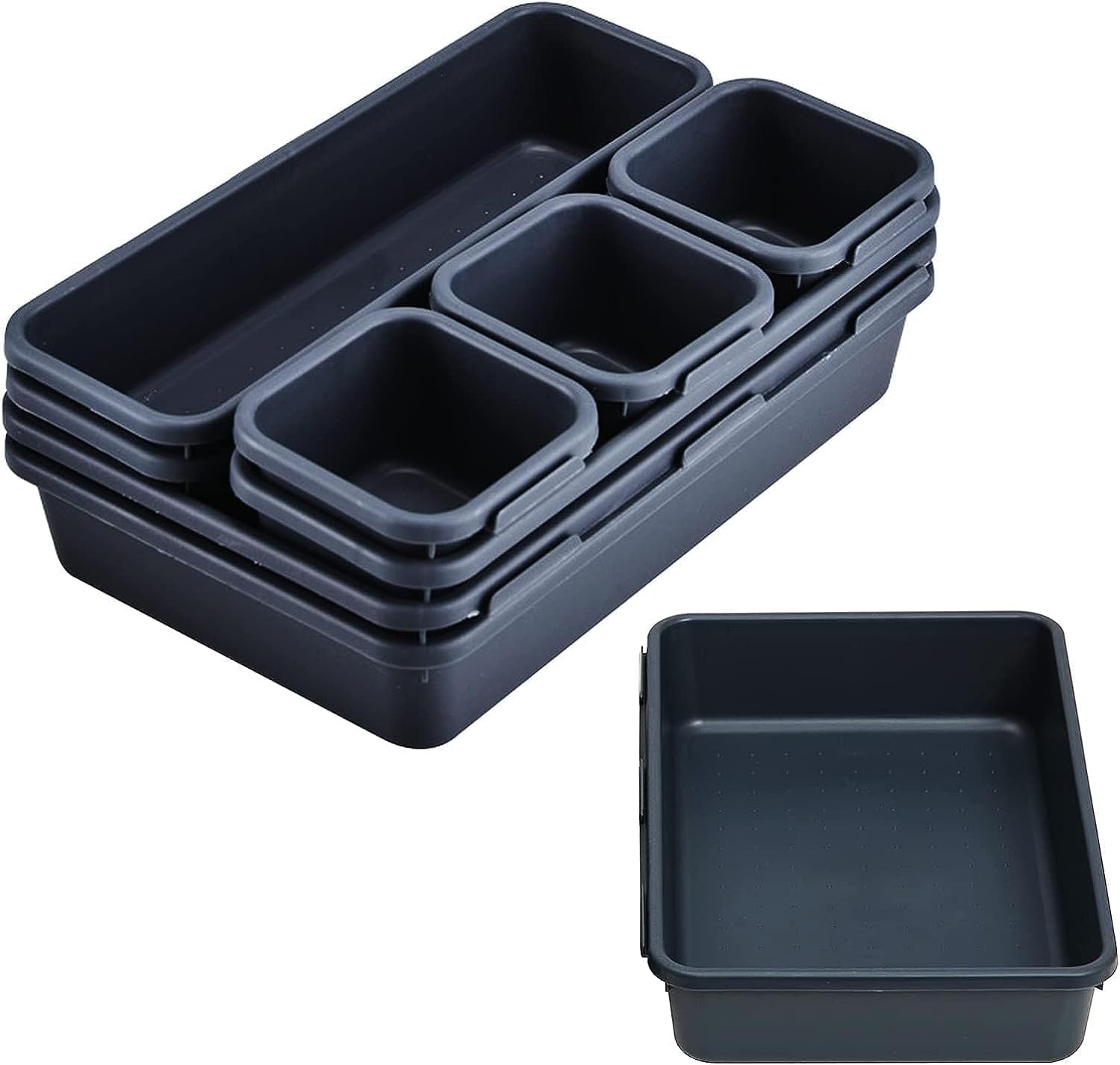 8 PCS Clear Plastic Drawer Organizer Trays Y78795