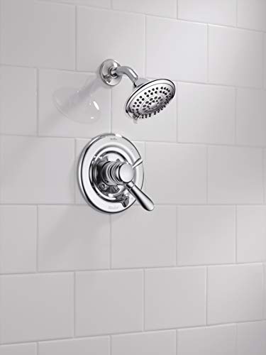Chrome Single-Function Shower Faucet Set with 5-Spray Shower Head E35282