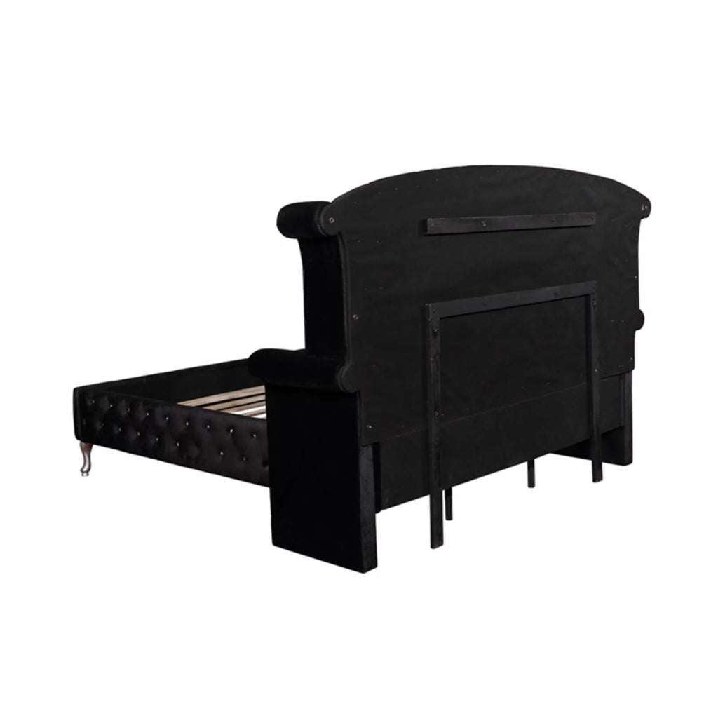 Gray Tufted Velvet Upholstered King Bed L83289