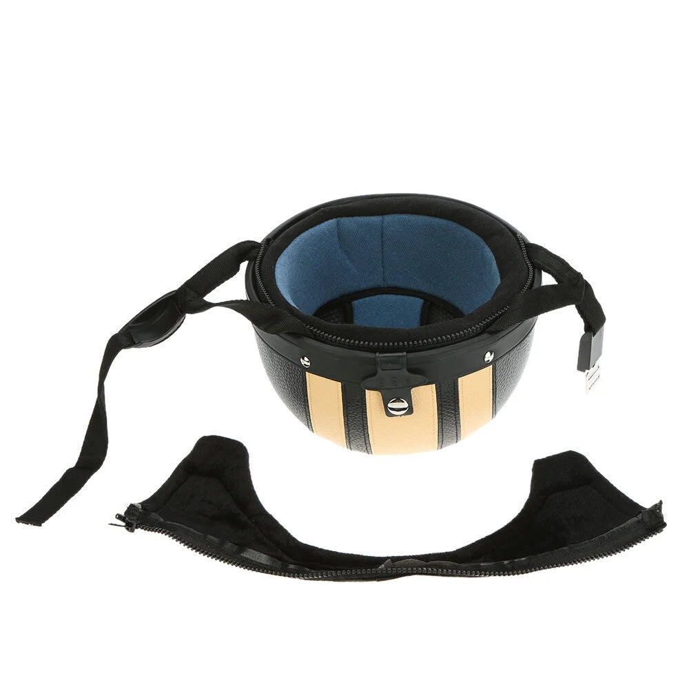 Motorcycle Scooter Open Face Half Leather Helmet with Visor UV Goggles 54-60cm I870998