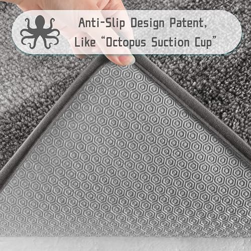 Blue Gray 24"x17" Microfiber Bath Rug W479968