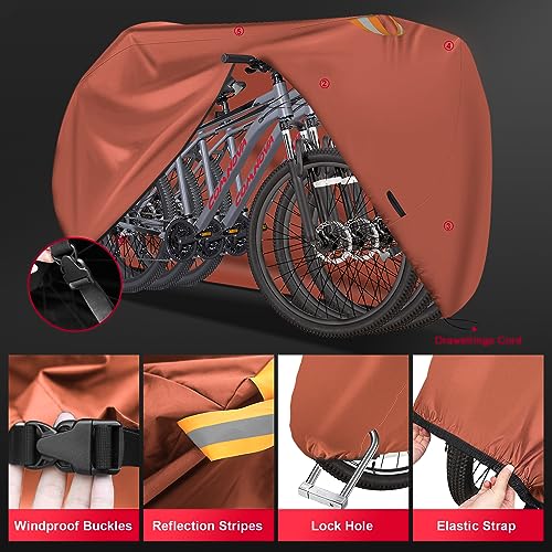 Bike Cover for 2 Bikes, Waterproof Heavy Duty 600D Bicycle Rack Cover E9641