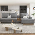114" L-Shaped Sectional Sofa with Storage Drawer and Reversible Chaise Lounge (Grey) W5469