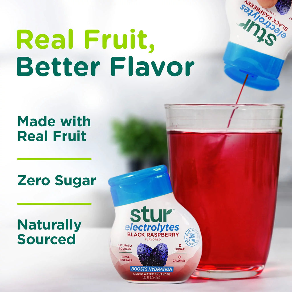 Black Raspberry Electrolyte Water Enhancer, 5 Bottles K6886