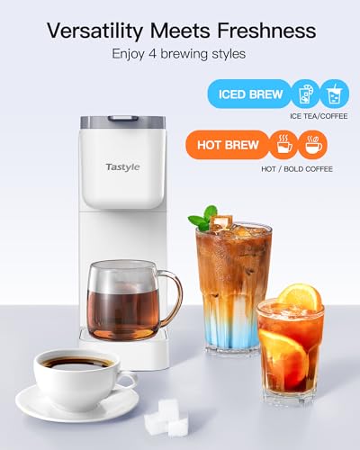 White 3 in 1 Single Serve Coffee and Tea Maker with 16oz Water Reservoir C7591