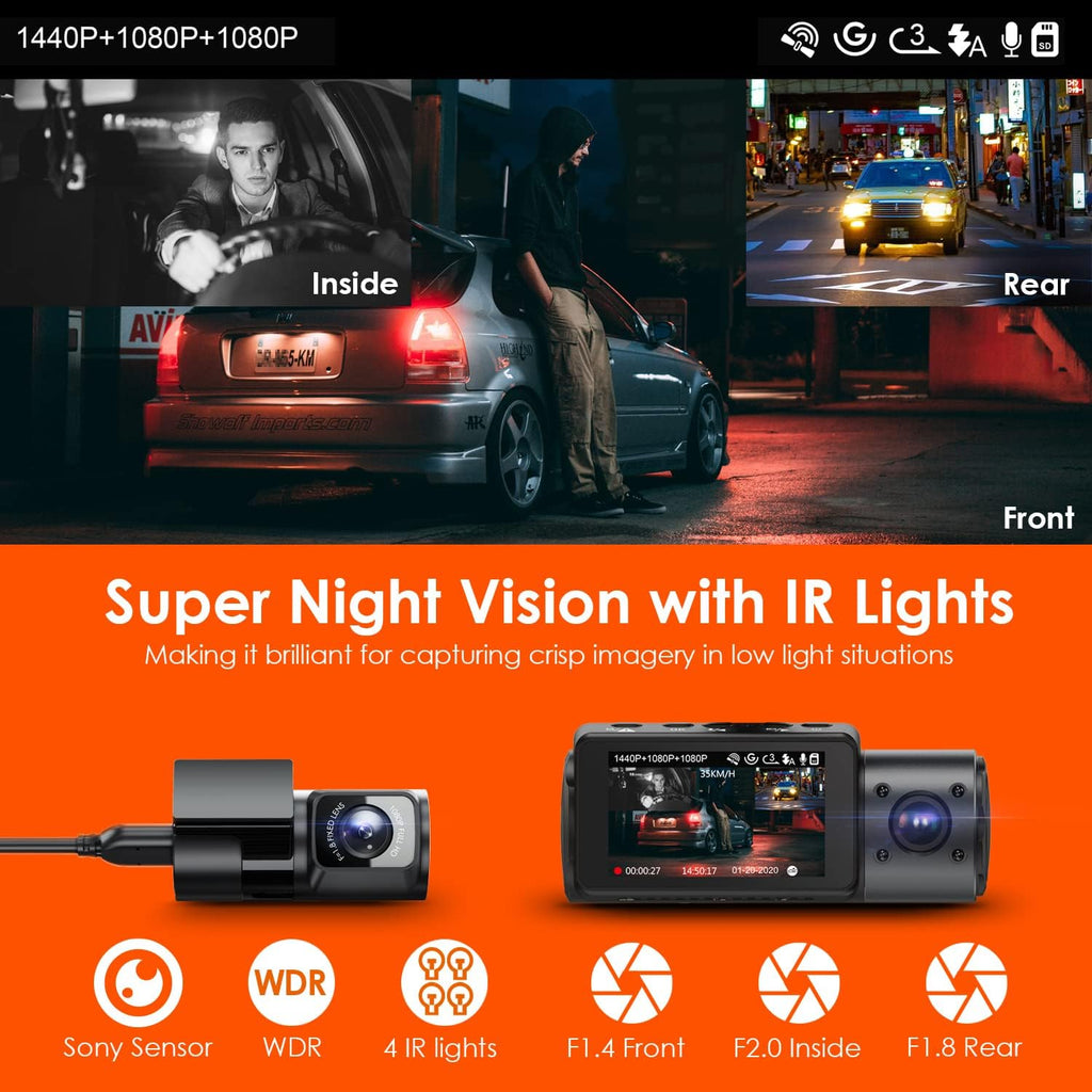 3 Channel 4K Dash Cam I3986