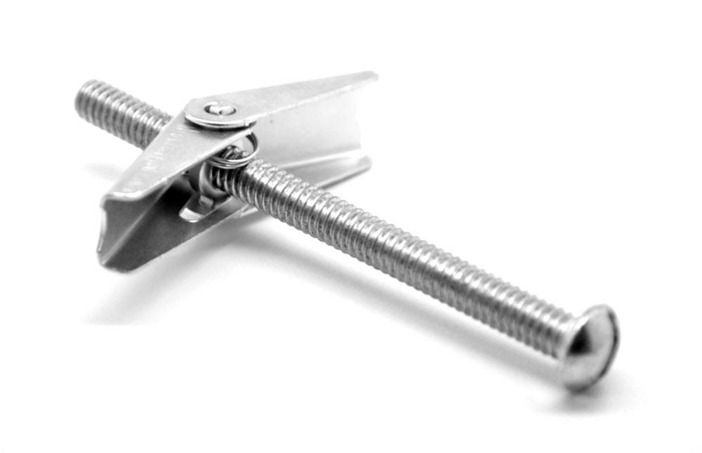 3/16x22-24 x 3x22 Coarse Thread Toggle Bolt Slotted Round Head Low Carbon Steel Zinc Plated L76793