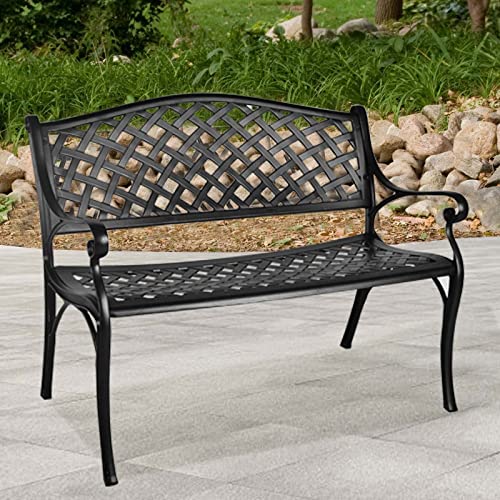Black Cast Aluminum Bench R1178