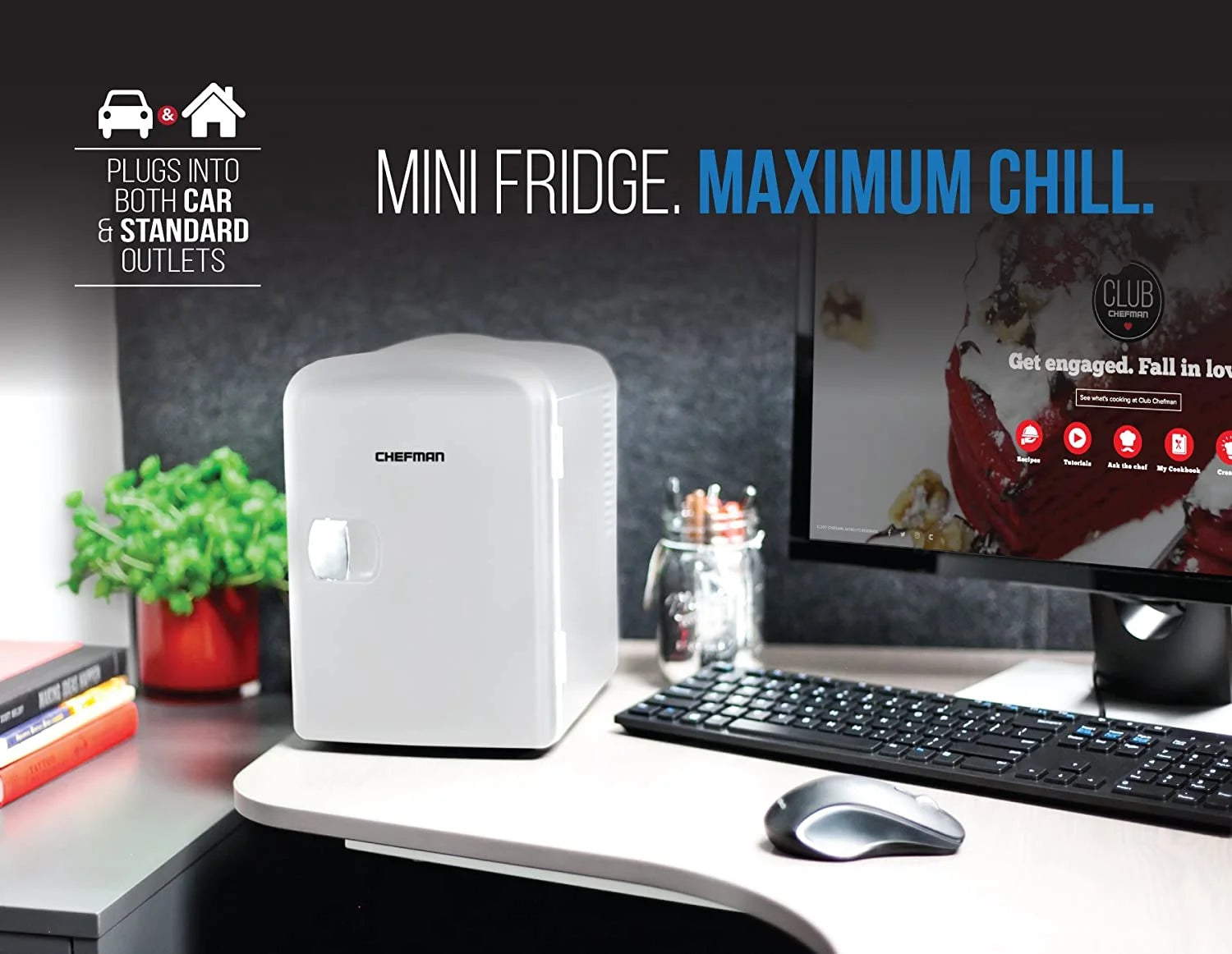 White 4L Portable Mini Fridge with Warming Function D9241