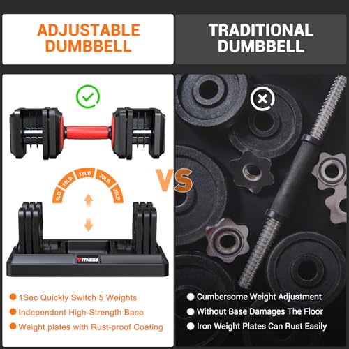 Set of 2 Adjustable Dumbbells with Anti-Slip Texture Handle D75969
