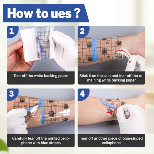 50 Pieces Waterproof Transparent Film Dressing 6 X 6" Bandages B255