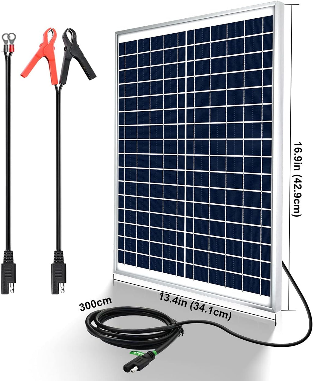 25 Watts 12V Solar Panel SAE Connector Kit with Charge Controller Y353